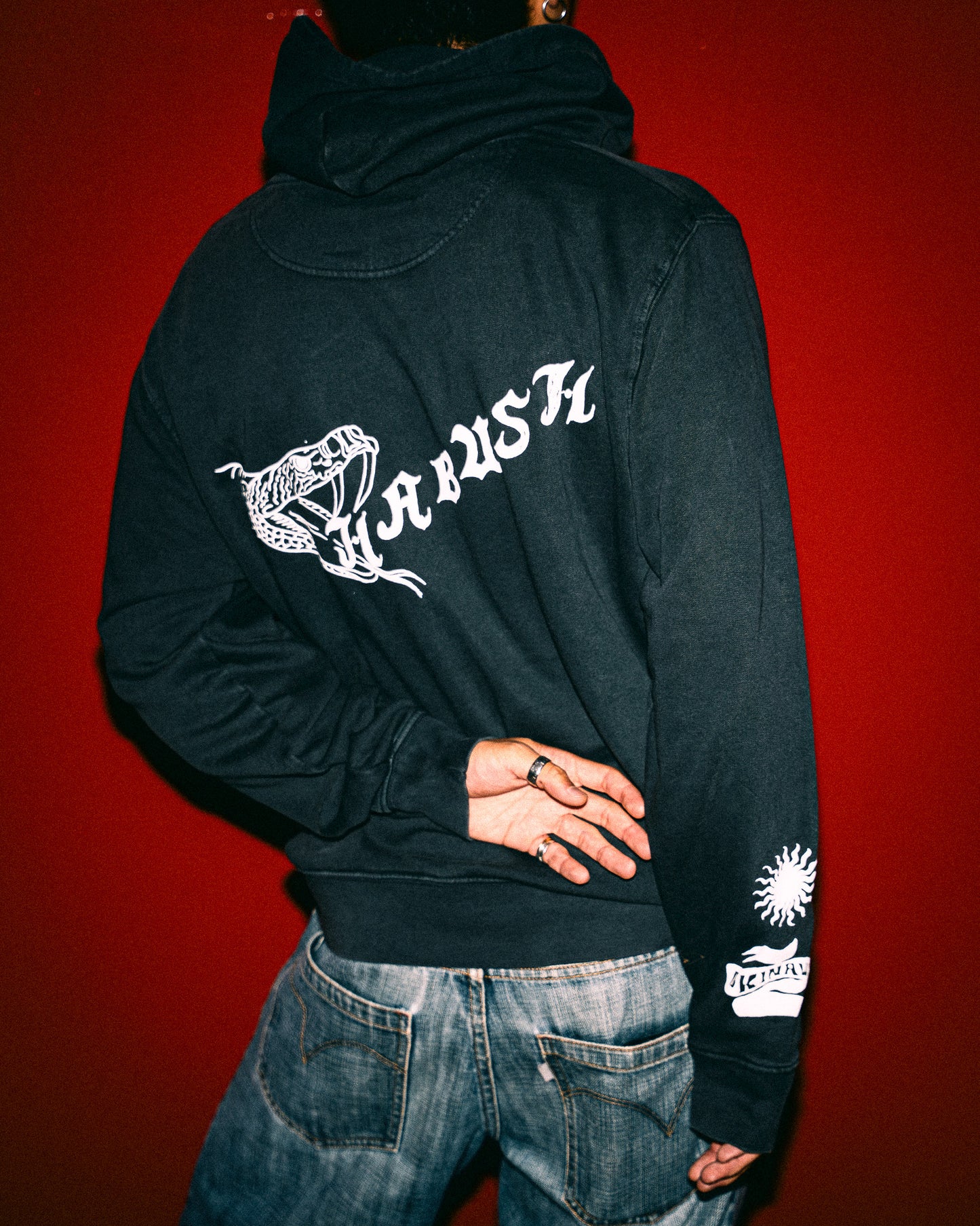 HABU SNAKE Black HOODIE